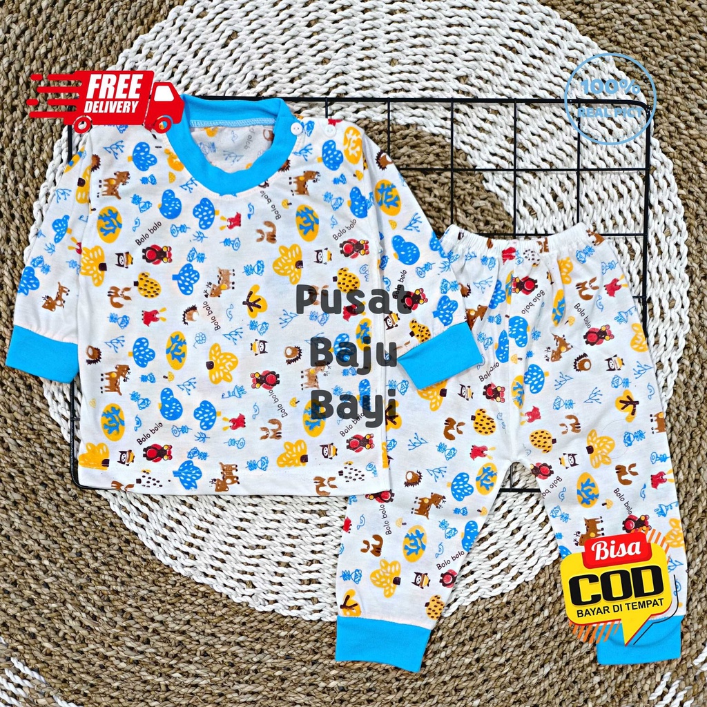 Setelan Baju Bayi Panjang 3 - 12 Bulan merk SNI BOLO - BOLO motif ANIMAL DAN POHON