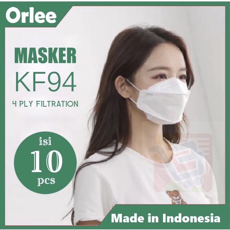 Masker KF94 4ply Orlee evo Earloop Emboss isi 10 pcs