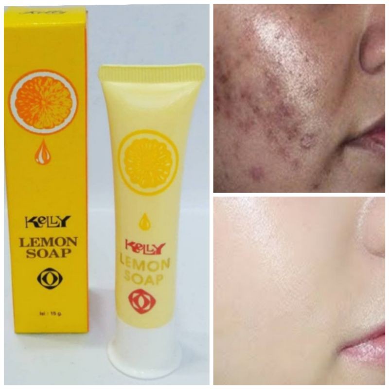 1 Pcs Kelly Lemon Soap 15 gr / Sabun Kelly Pembersih Wajah Glowing Original BPOM