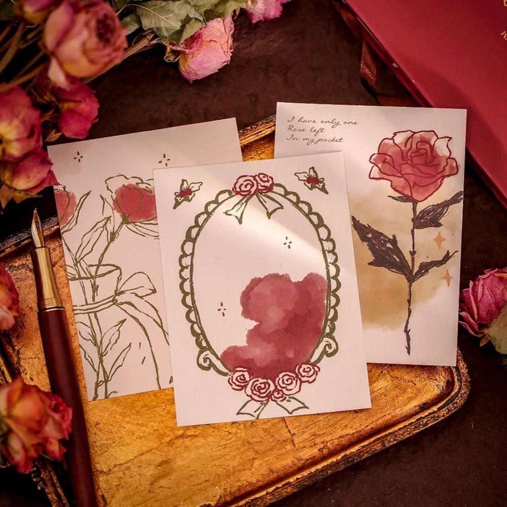 Lanfy Loose-leaf Notepad Perlengkapan Kantor Bahan Kertas Alat Tulis Sekolah DIY Scrapbook Romantic Rose Series Hard Cover Retro Notepad