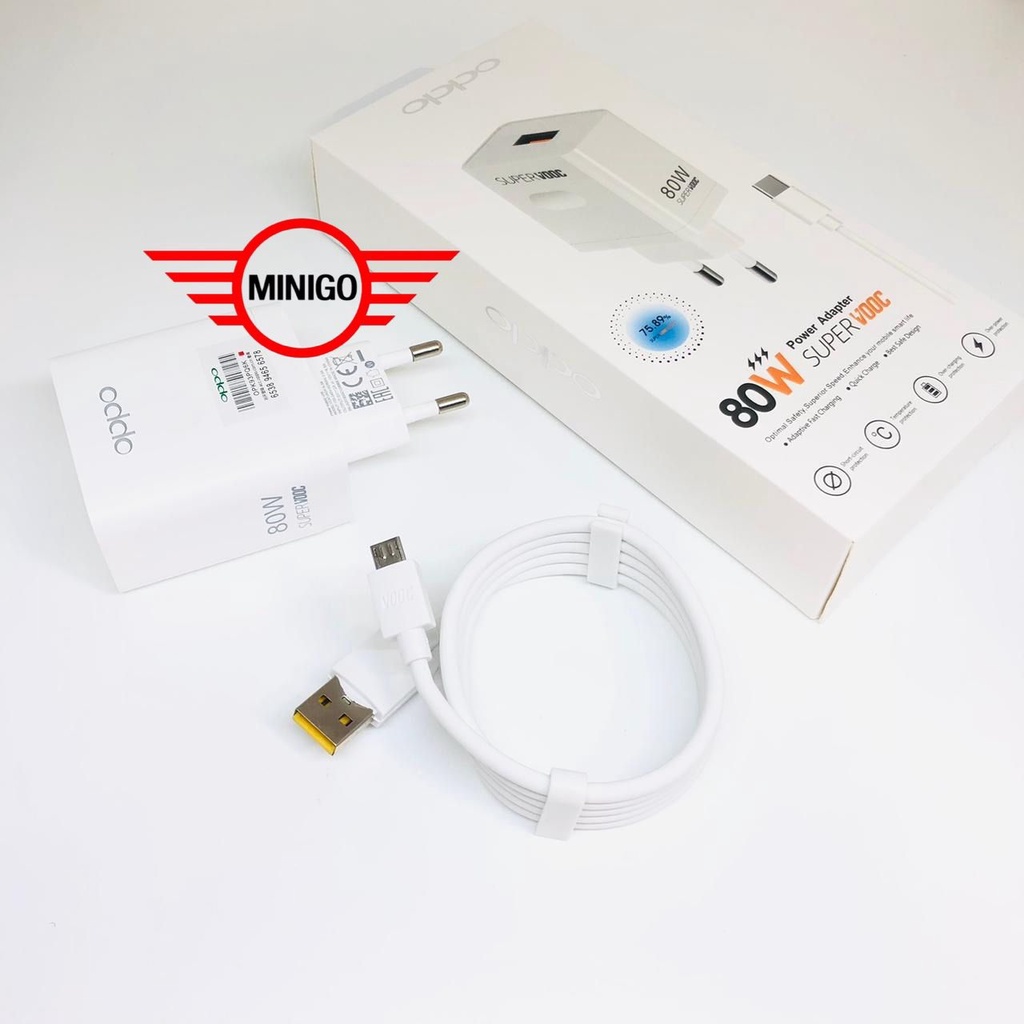 Charger Casan Cas A77s New Ready Boss 80W A53 A54 A55 Reno 4F 65W Fast Charging Tipe TYPE C dan MICRO-USB