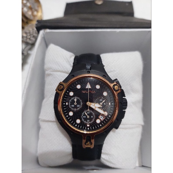 jam tangan original nautica chronograph preloved second bekas