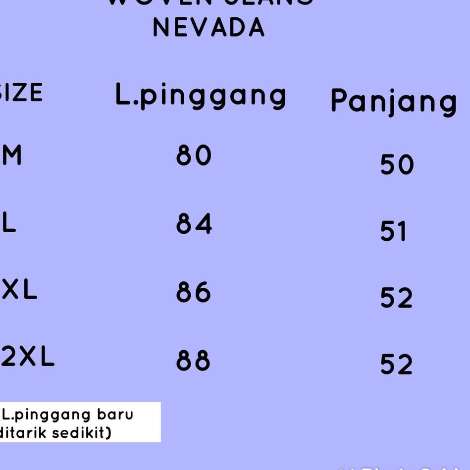 Murah Meriah Celana pendek jeans cowok NEVADA  woven tebal kolor karet pria dewasa s m l xl xxl jumb