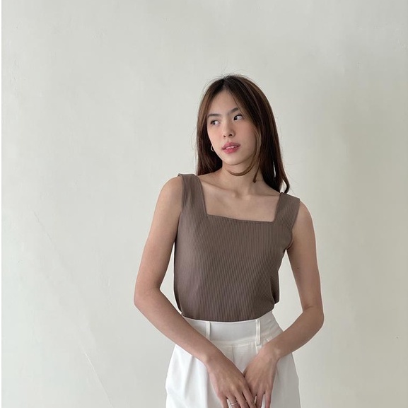 Luna Basic Tank top – Ocha Wear | Tanktop Camisole | Atasan Wanita | Korean Premium Knit Top