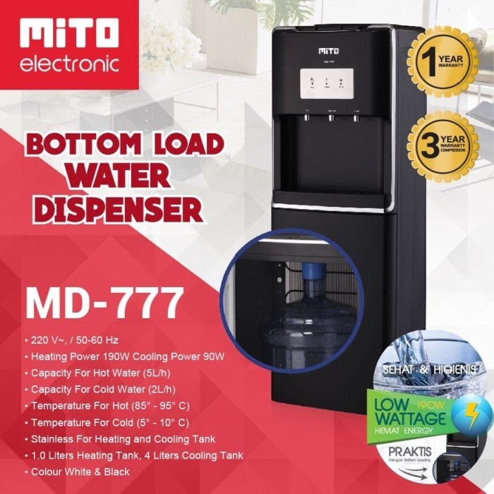 Mito MD-777 Water Dispenser Galon Bawah MD 777 / Dispenser Mito MD777