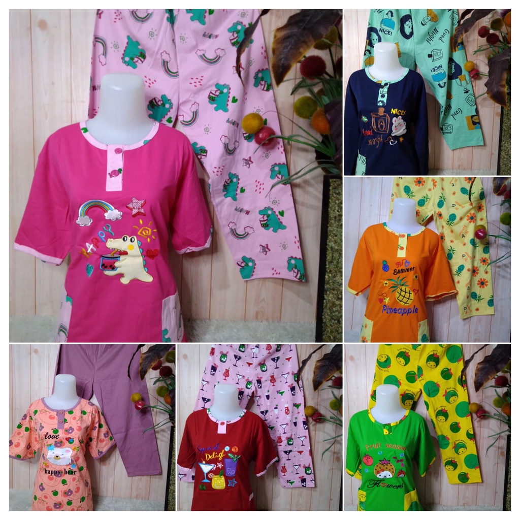 DP013 Callistaolshop CP Daililan Ukuran Standar Baju Tidur Wanita Dewasa Setelan Piyama Wanita Dewas