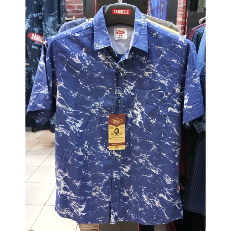 Gabrielle jeans original mens WB03217FS kemeja pendek pria katun berkantong regular fit