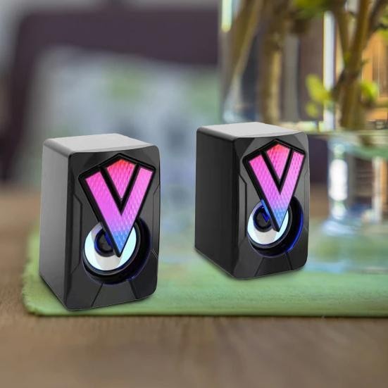 Speaker Mini Speaker Mini USB HiFi PC HP Laptop Multimedia Stereo RGB 2.0 K2039(P5G4) Speaker Mini R