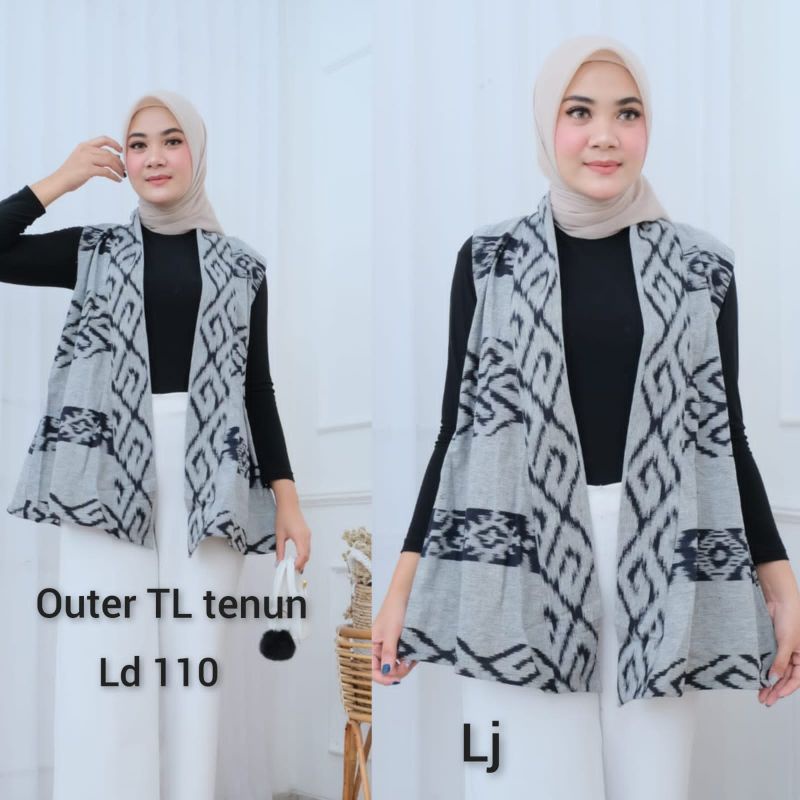 outer TL tenun ori tenun troso vest outer wanita