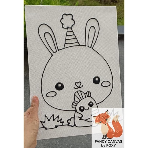 

kanvas lukis anak gambar kelinci wortel rabbit