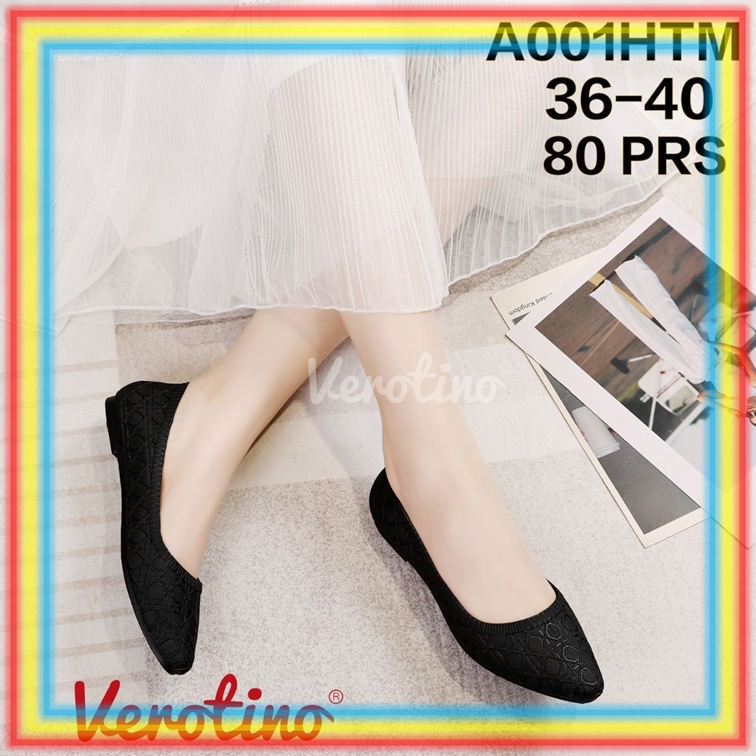 A001-3 Sepatu Wanita Verotino Flat Shoes Lentur Jelly Cewek Glanzton Rumah Sekolah Kuliah Kerja