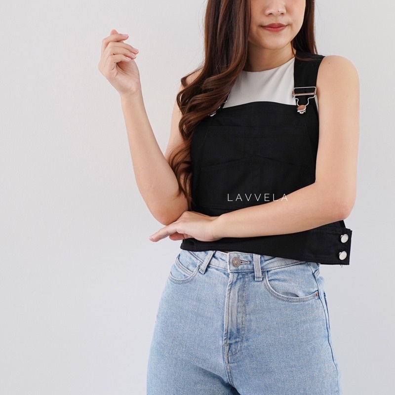 ZOE VEST ROMPI KOREA DANCER ATASAN OVERALL CROP BAJU KODOK BAJU KOREA OUTER SUSPENDER