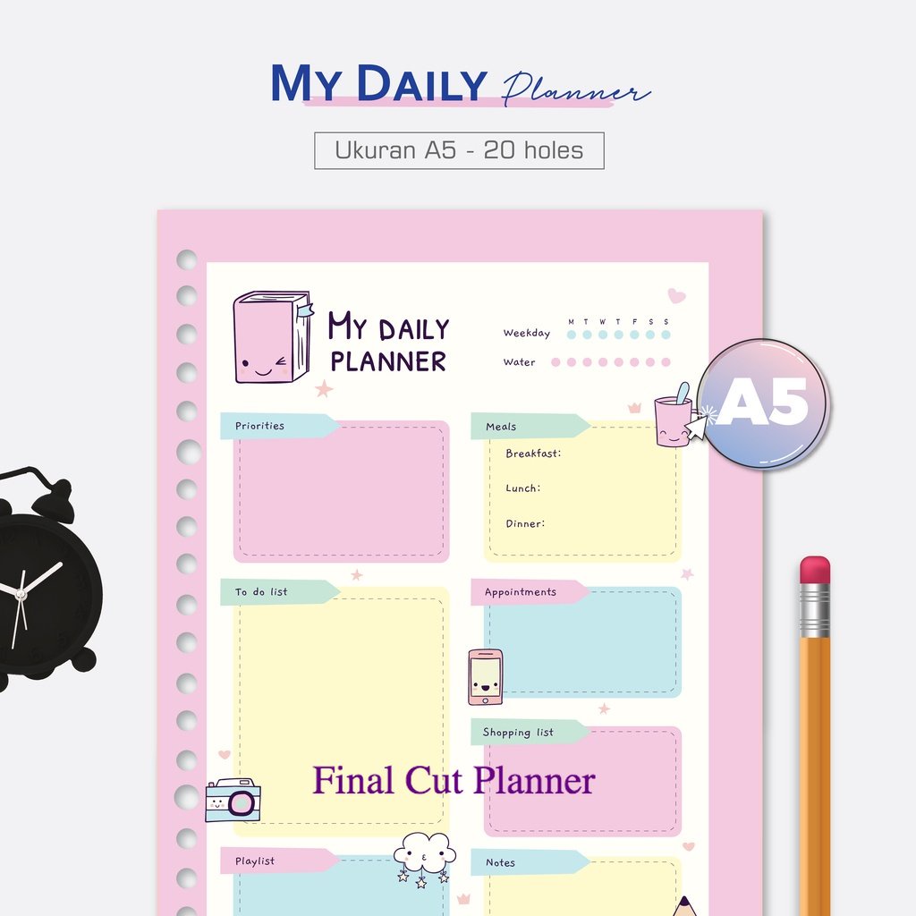 

Bukuqu Loose leaf A5 - NL241 My Daily Planner - Kertas Binder - Kertas File - Bookpaper .