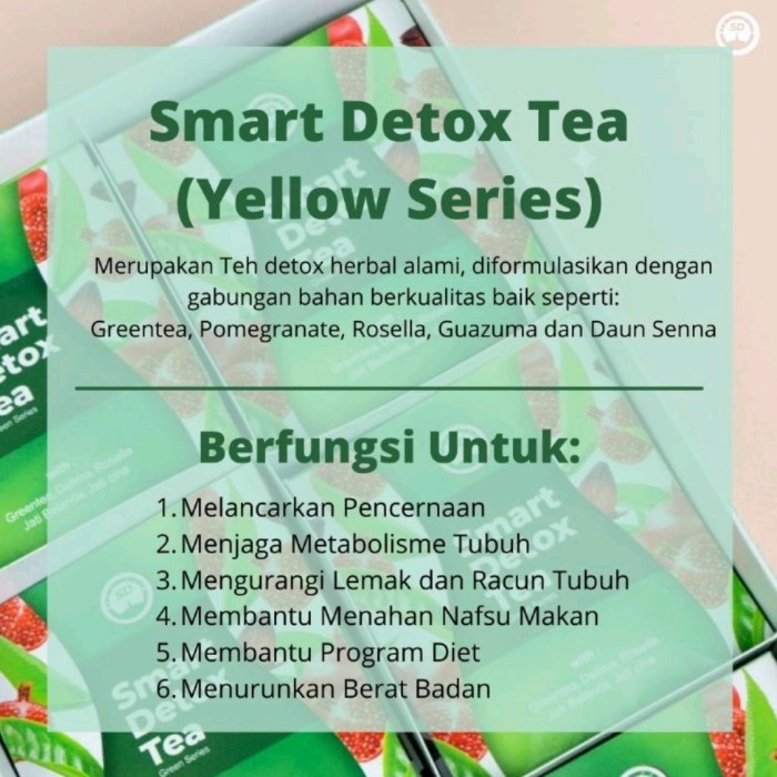 

ORIGINAL MURAH Smart Detox Tea Teh Diet Pelangsing Herbal Terbaik 100% Original - GREEN SERIES