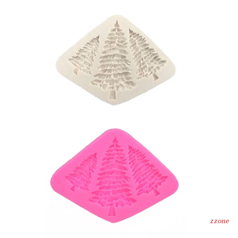 Zzz Cetakan Kue / Coklat / Permen / Sabun Bentuk Pohon Natal 3D Bahan Silikon