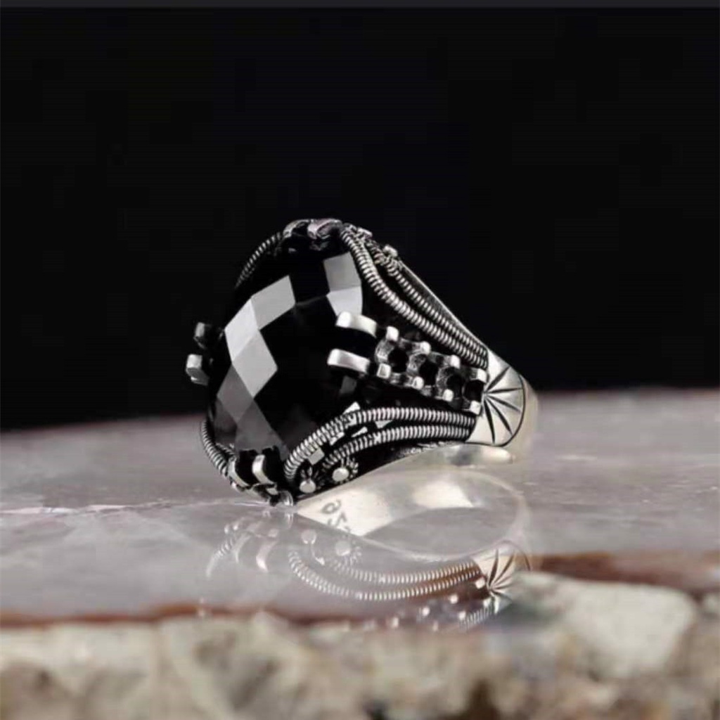 Cincin Batu Black Onyx Ring Black | Batu Black Onyx Pria