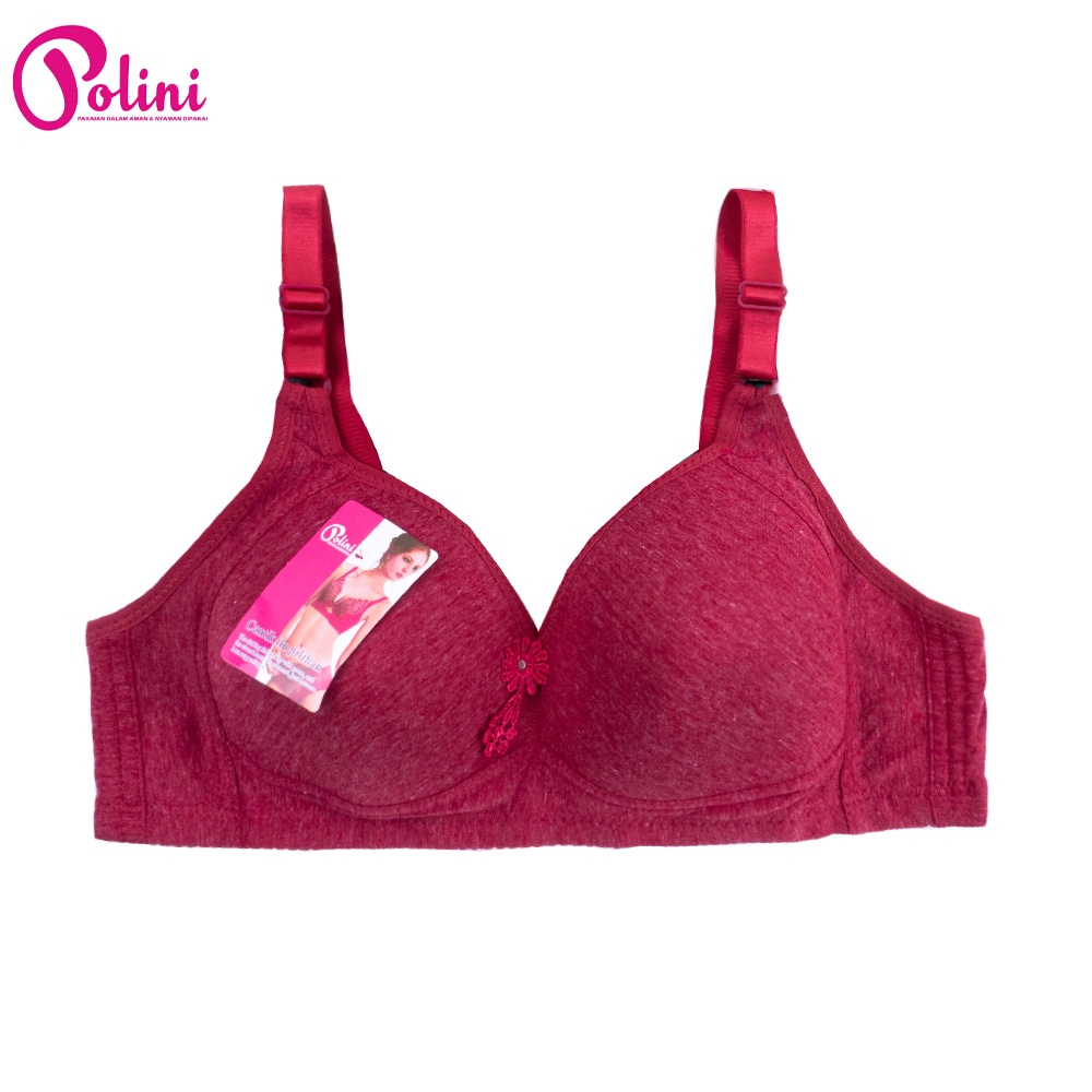 POLINI Bra Wanita Bahan Katun Cup Jumbo Kait 4 CBH 668