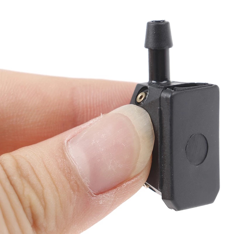 2 Pcs Nozzle Semprot Wiper Kaca Depan Mobil Universal Bahan Plastik Warna Hitam