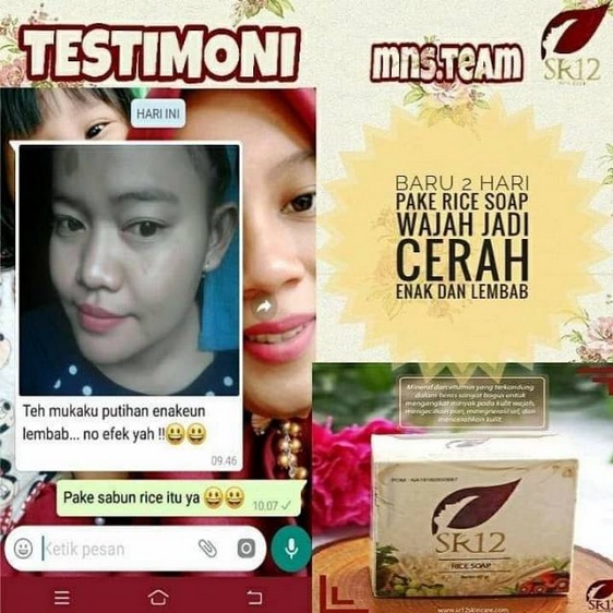 Rice Soap SR12 60 gr Sabun Beras Sabun Herbal Pembersih Wajah Kulit Berminyak Jerawat Sensitif