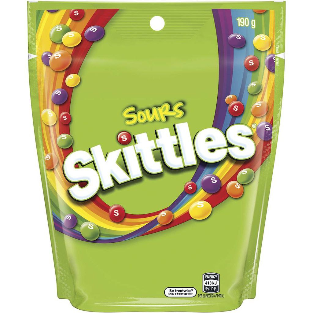 Jual Skittles Sours Chewy Candy Import Australia | Shopee Indonesia