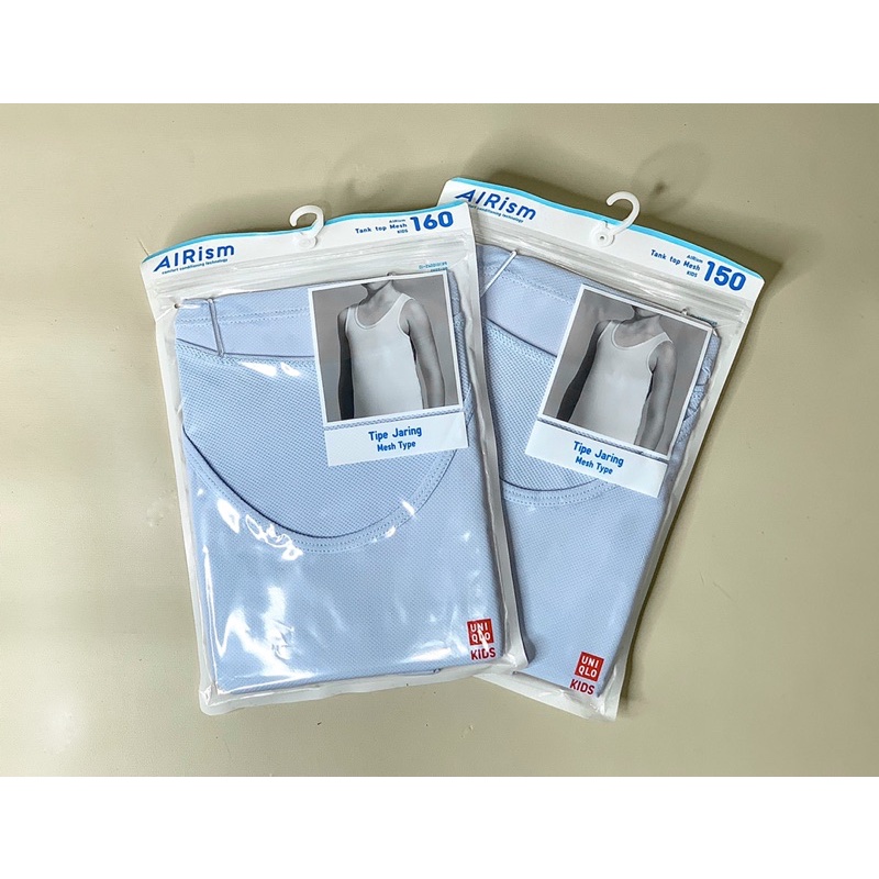 UNIQLO Kids Airism Tank Top Mesh Singlet Airism Anak Blue Original