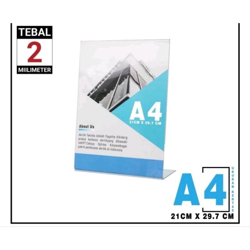 Acrylic Tent Card A4 / Akrilik A4 / Acrylic Display ukuran A4 Murah / Akrilik Murah