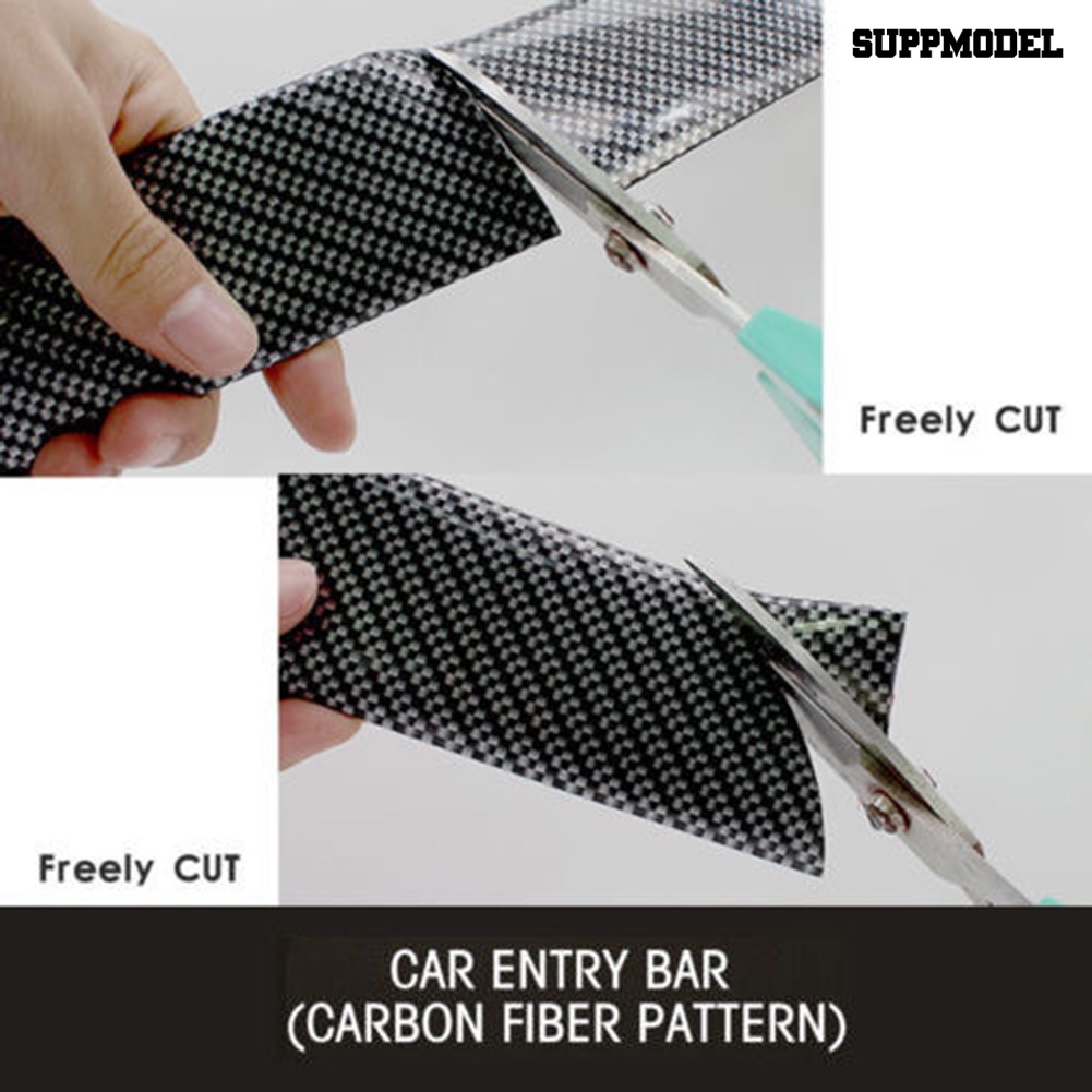 Sm - Stiker Strip Karet Pelindung Bumper Pintu Mobil Anti Baret Motif Carbon Fiber 3x100cm