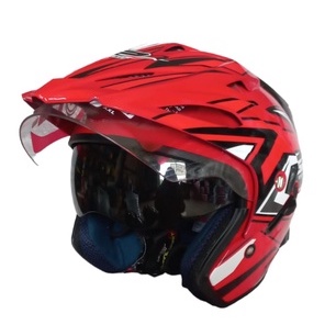 HELM G2 Eksterminator Spirit Merah Hitam Double VIsor Dewasa