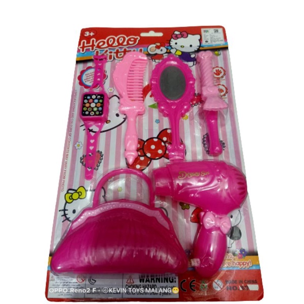 105AB MAINAN ANAK PEREMPUAN BEAUTYFULL SET HELLO KITTY / MAINAN PERALATAN DANDAN PLUS TAS DAN SISIR kevintoys