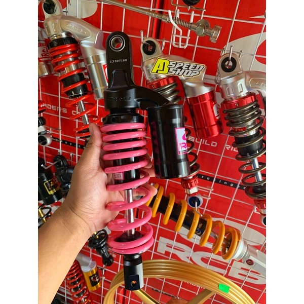 Shock belakang tabung rcb MB2 pink series 305 330 Matic single shock