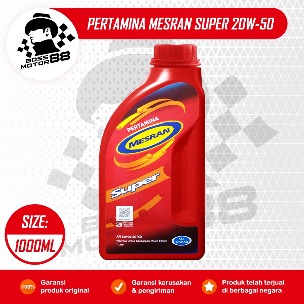 Pertamina Mesran Super 1L - Oli Mesin Mobil Bensin/Gasoline Ori