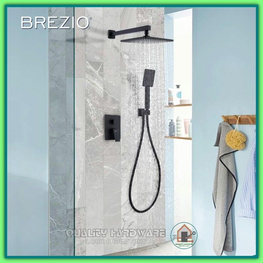 Paket Shower Set Hitam Brezio QHFCBZ 3227 Shower Tanam Hand Shower Dengan Rain Shower Murah Kualitas