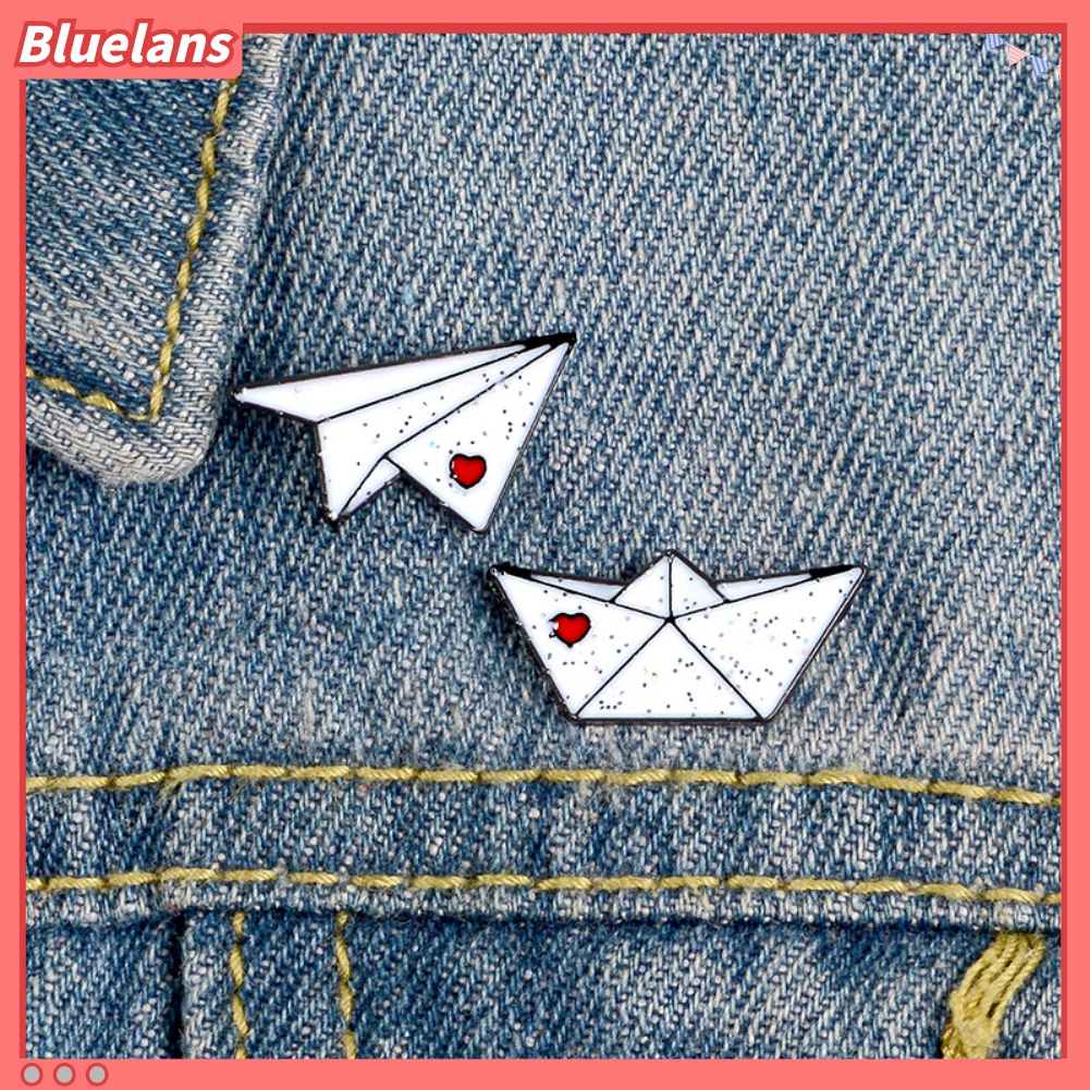 Bros Pin Enamel Bentuk Origami Pesawat Untuk Unisex