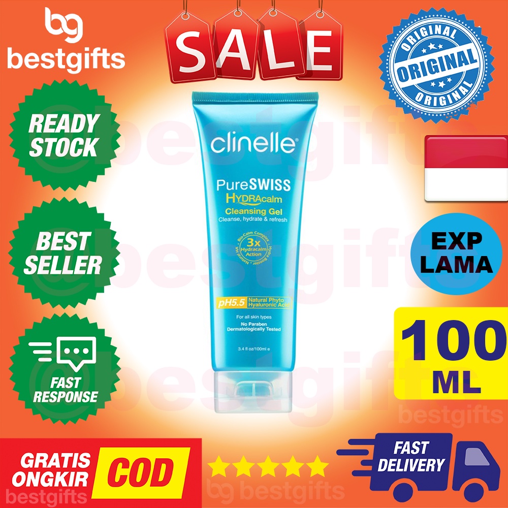 CLINELLE PURESWISS HYDRACALM CLEANSING GEL PEMBERSIH WAJAH 100 ML