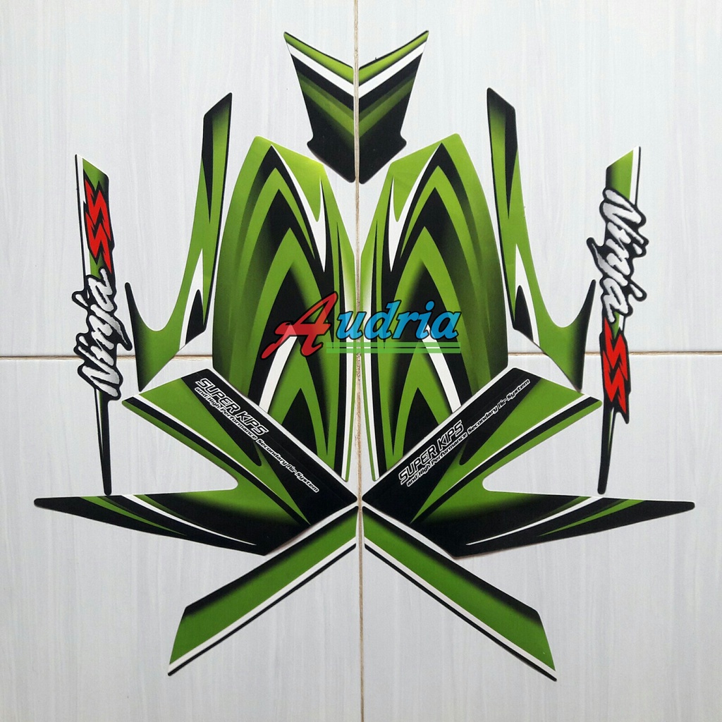 Sticker Striping Motor Kawasaki Ninja SS 150 2011 Hitam-Hijau