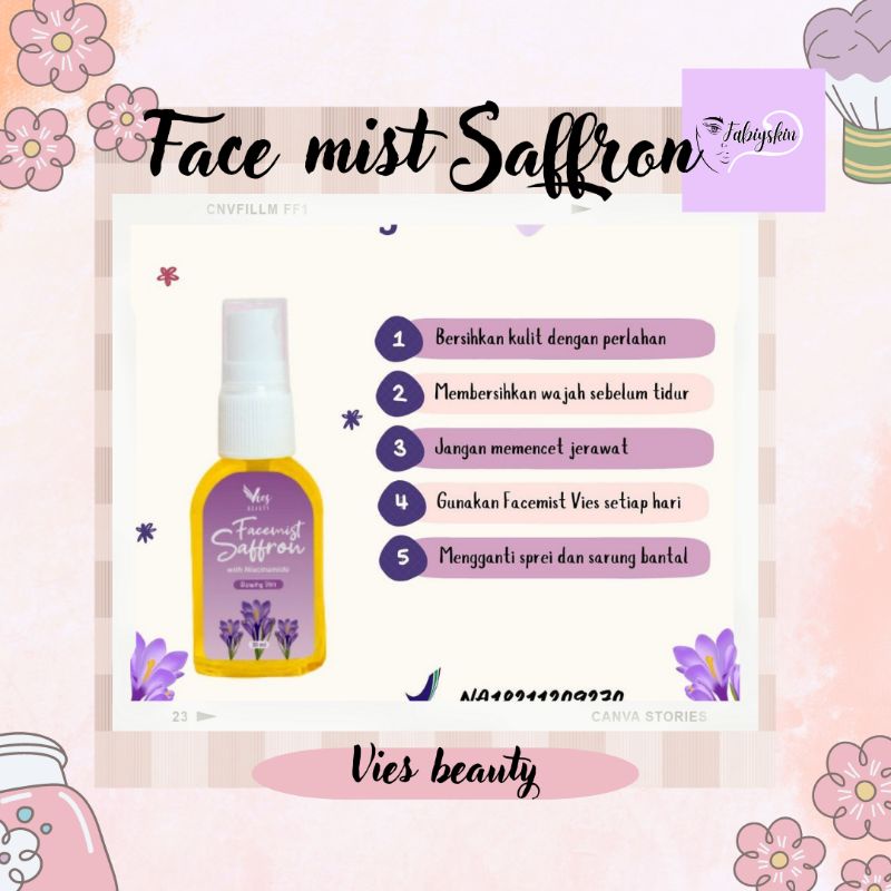 FACEMIST SAFFRON BY VIES | Face Mist Saffron Vies