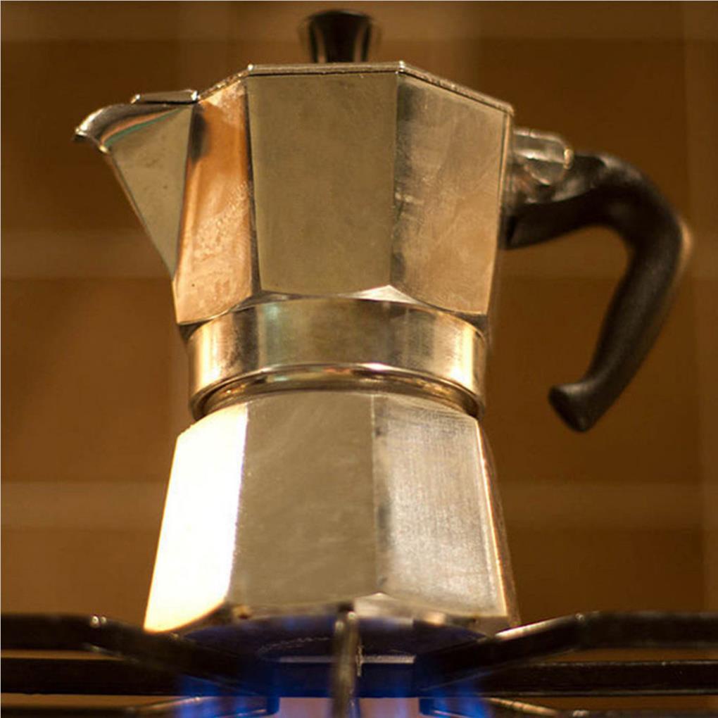 Moka Panci Pembuat Kopi Alumunium Percolator1/6 Cangkir Permukaan Halus Tahan Karat Peralatan Dapur Ketel Penyaringan Untuk Rumah Tangga