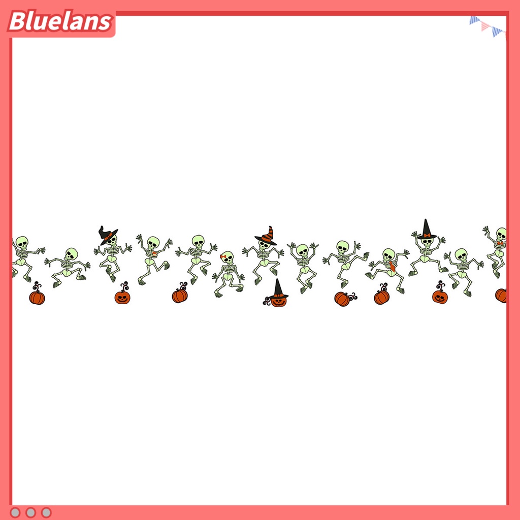 2pcs Stiker Dinding Desain Tengkorak Luminous Dengan Perekat Untuk Dekorasi Pesta Halloween