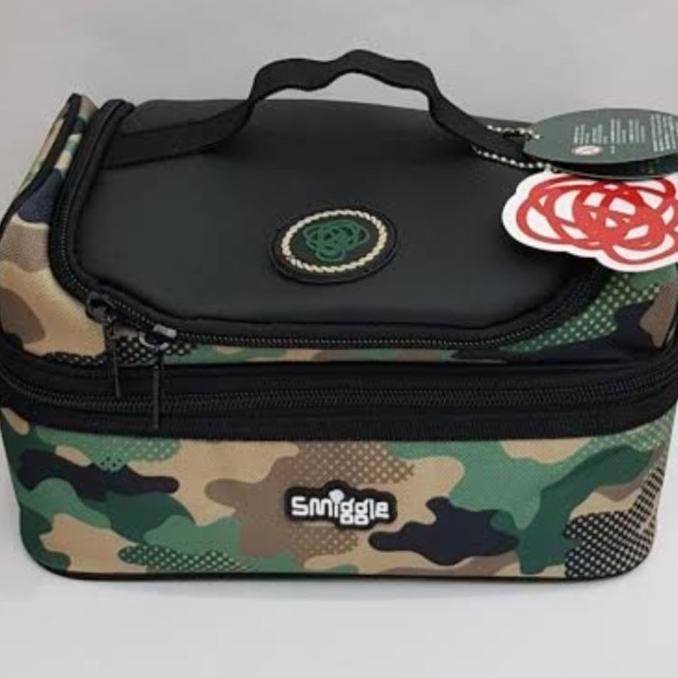 TAS BEKAL LUNCH BAG SMIGGLE ORIGINAL BLACK ARMY DOUBLE DECKERLUNCHBOX SDF694HYN6R