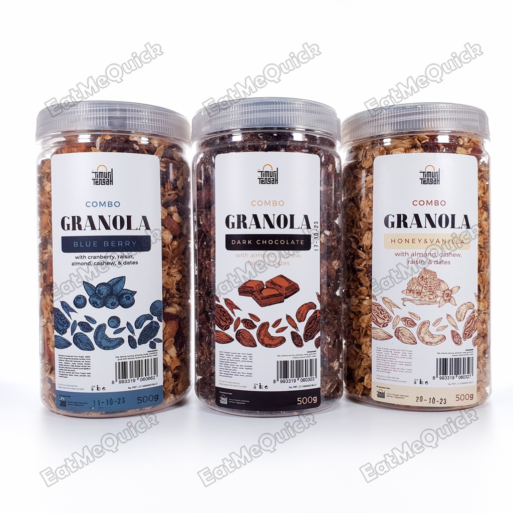 

Timur Tengah Granola Sereal Makanan Sehat 500gr Honey Vanilla Dark Chocolate Blueberry