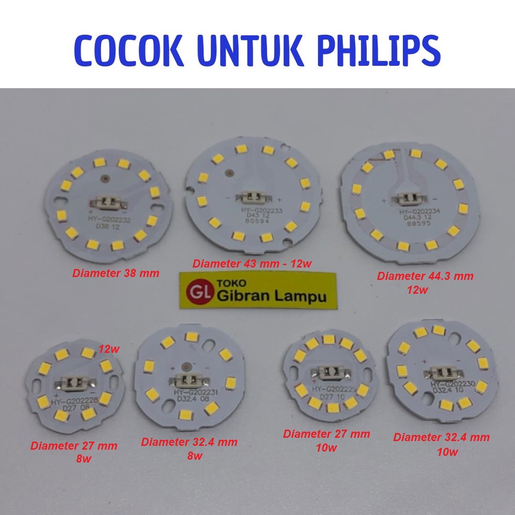 PCB LED DC (PLP) - Mata Lampu LED DC Plus Socket - Repair Kit Philip*