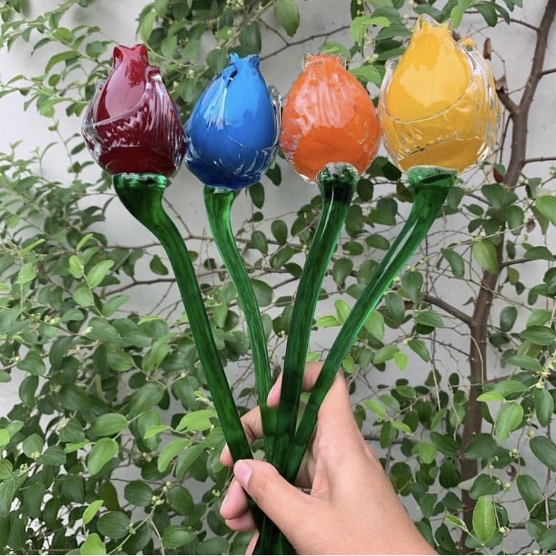 bunga tulip crystal kristal bahan kaca / pajangan bunga tulip / pasir kristal