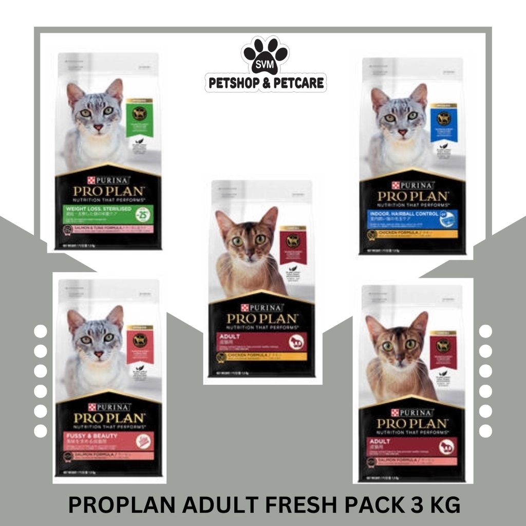 PROPLAN 3 KG PRO PLAN ADULT CHICKEN / SALMON MAKANAN KERING KUCING DEWASA