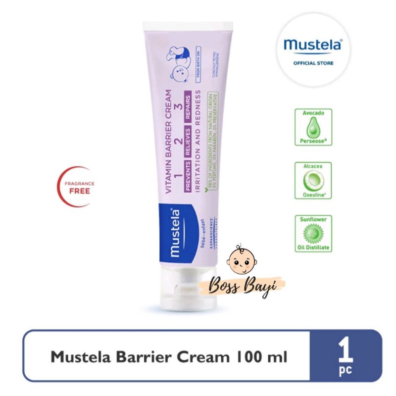 MUSTELA - Barrier Cream 50ml atau 100ml / Diaper Cream / Krim Ruam Popok Bayi