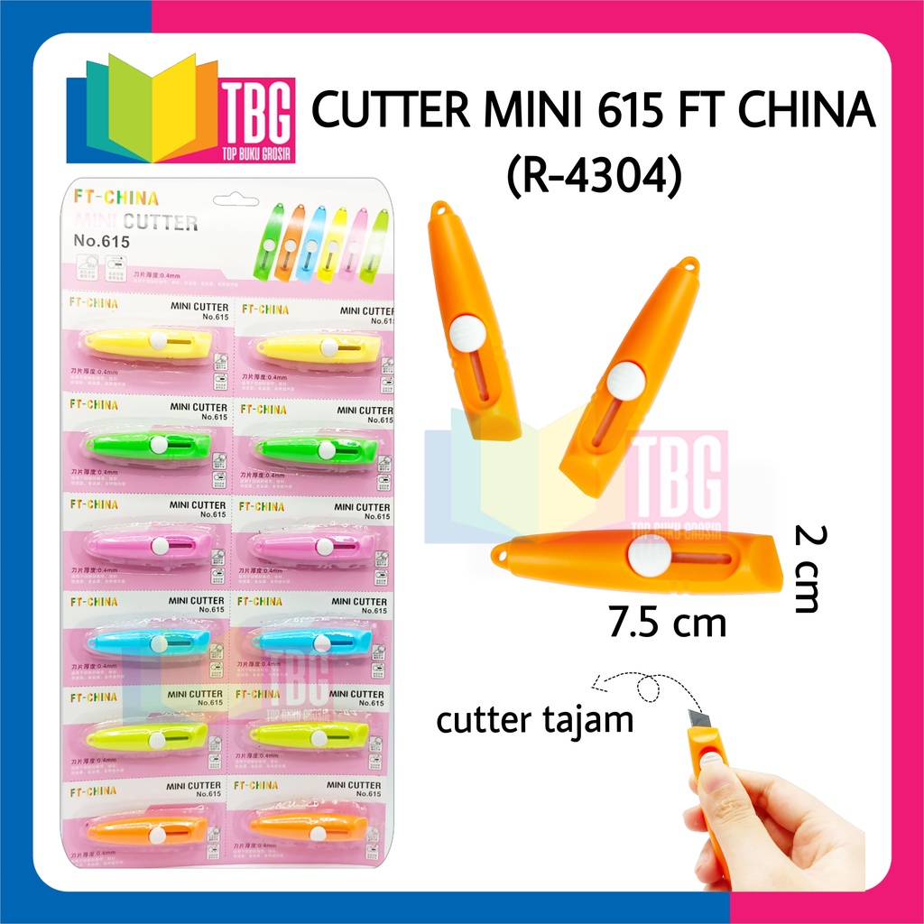 

1 PCS CUTTER MINI 615 FT CHINA (R-4304) - CUTER PEMOTONG KERTAS KECIL LUCU