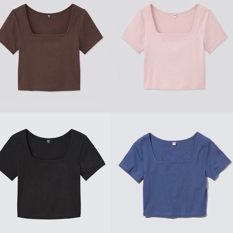 Recomended Uniqlo Square Neck Ribbed Basic Top