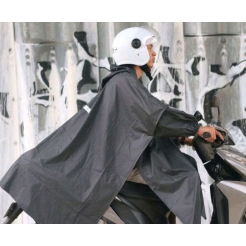 Jas hujan ponco kelelawar mantel tebal bahan premium PVC tebal