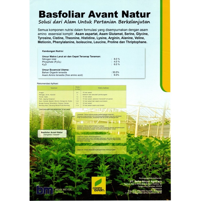 Promo Pupuk Cair BASFOLIAR AVANT NATUR 500ml dr Compo Expert dr Behn Meyer J /b@