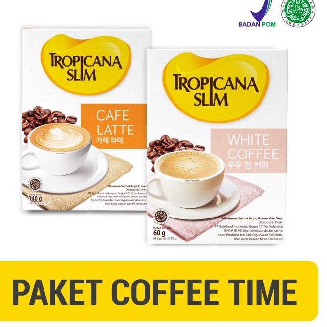 

TRXM2y2X--Paket Coffee Time - Tropicana Slim Cafe Latte + Tropicana Slim White Coffee - Kopi Bebas Gula