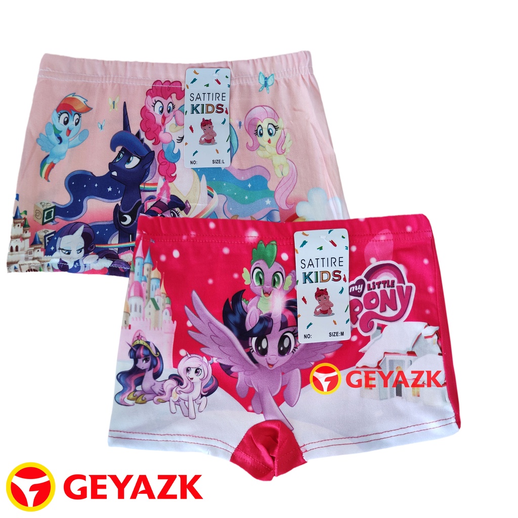 6 Pcs Celana Dalam Boxer Pendek Anak Perempuan Motif Gambar Anak Cewek